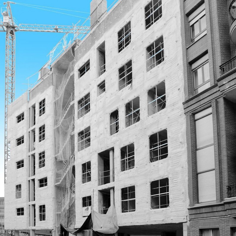 Una pequeña selección de fotografías del proceso de obra - Cooperativa de viviendas Glas Eraikuntza calle Jaén kalea 12, Amezola, BILBAO.